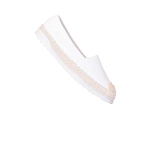 รองเท้าผ้าใบ สไตล์ Espadrilles หนังPUเกรดพรีเมี่ยมสัมผัสนิ่มสีละมุนมาก D631116