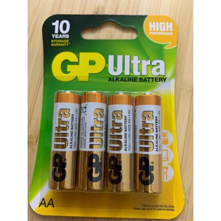 ถ่าน GP Ultra Alkaline Size AA (LR6) 1.5V แพค 4 ก้อน ของแท้