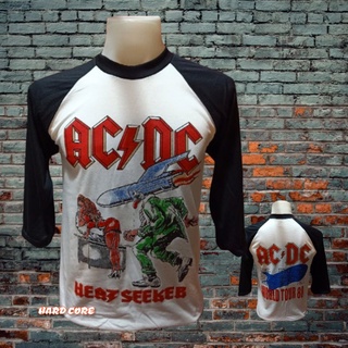 เสื้อวง AC DC วงร็อค ไม่มีตะเข็บข้าง คอฟิต ป้ายUS ผ้า50/50 เสื้อร็อค เสื้อทัวร์ แขนสามส่วน วงดนตรีต่างประเทศสามารถปรับแต