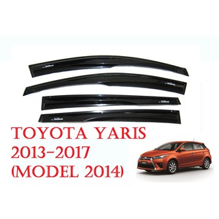 (4ชิ้น) กันสาดประตู รถยนต์ โตโยต้า ยาริส ปี 2013-2017 สีดำ Toyota Yaris Hatchback Windshield กันสาด กันฝน ของแต่งยาริส