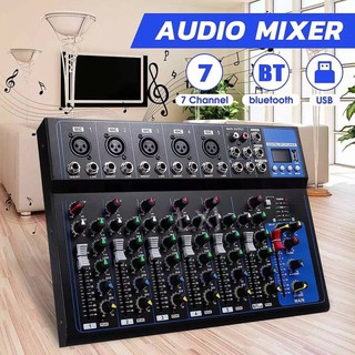 LXJ มิกเซอร์ MG07 มิกซ์เซอร์ 7 แชลแนล ควบคุมซาวด์ Sound Mixer 7-Channel รองรับบลูทูธ USB MP3(LXJ GM-07BT)