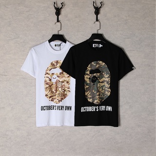 Bape เสื้อยืดแขนสั้น ผ้าฝ้าย พิมพ์ลาย แฟชั่นสําหรับผู้ชาย และผู้หญิง