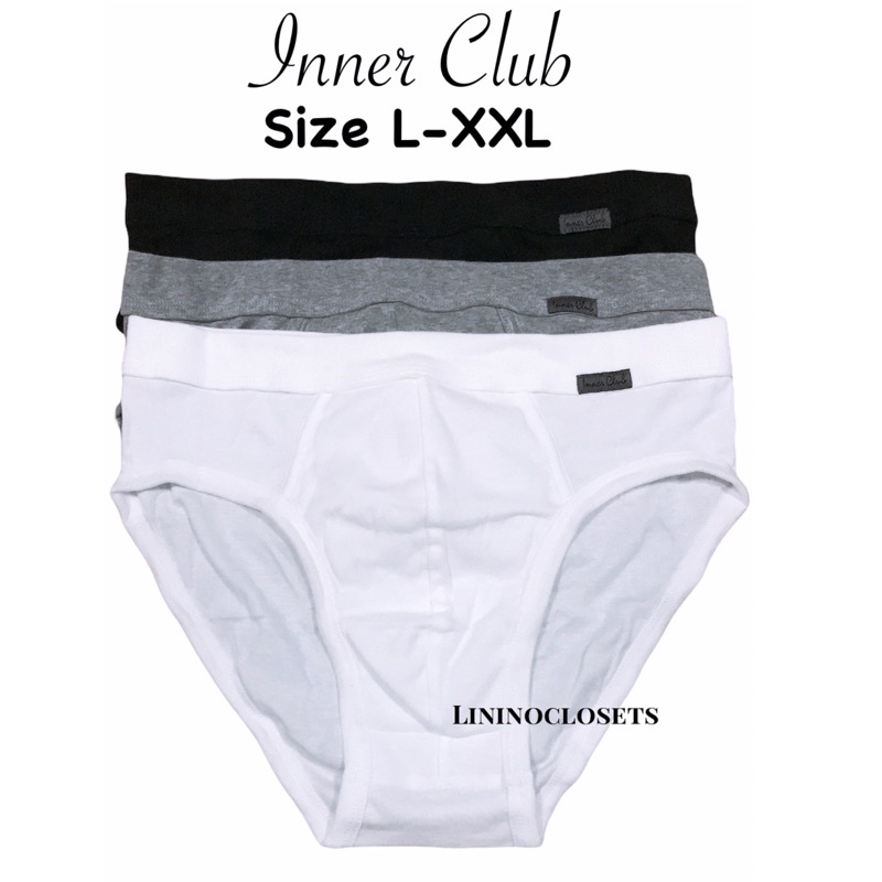 SALEกางเกงในชาย Inner club ขอบสปันด์ ทำจากผ้า cotton 100% คุณภาพดี สวมใส่สบาย (แพ็คละ 3 ตัว)