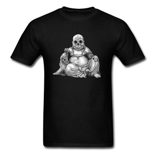 [S-5XL] เสื้อยืดคอกลม ผ้าฝ้าย พิมพ์ลายหัวกะโหลก Death Buddha สําหรับผู้ชาย