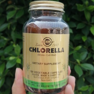 สาหร่ายคลอเรลล่า Chlorella (Broken Cell-Wall) 520 mg 100 Veggie Caps (Solgar®)