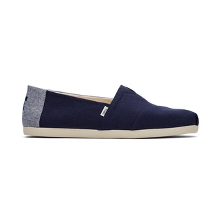 TOMS รองเท้าลำลองผู้ชาย แบบสลิปออน (Slip on) รุ่น Alpargata Seasonal Navy Speckled Linen (A) รองเท้าลิขสิทธิ์แท้