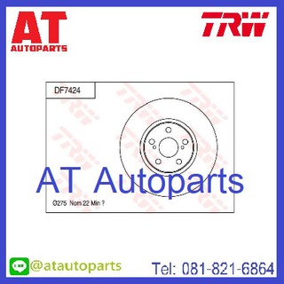 จานคู่ดิสเบรค-คู่ดรัมเบรค TOYOTA เซียนตา **ปี2016 **No.DF7424หน้า-DF7256หลัง **ยี่ห้อTRW **ราคาขายต่อคู่