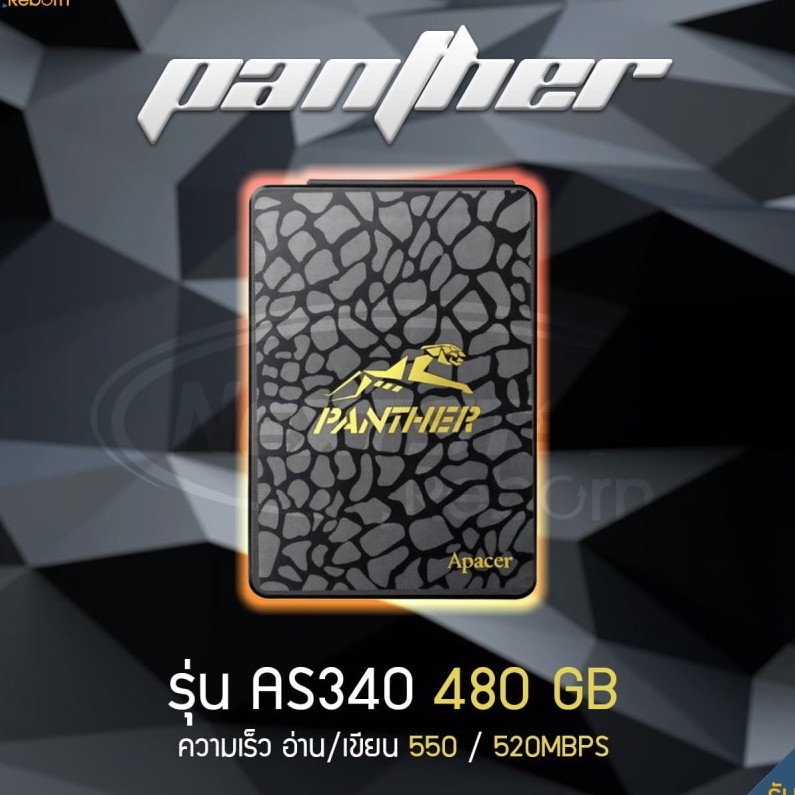 โปรโมชั่นสุดคุ้ม โค้งสุดท้าย SSD 480 GB Apacer PANTHER รุ่น AS340 ความเร็ว อ่าน/เขียน 550/520Mbps รับประกันศูนย์ Strek ถึง 06/2023 ของดีมีคุณภาพ