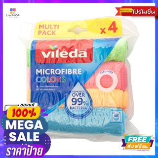 วิเลดา ผ้าไมโครไฟเบอร์คัลเลอร์ แพ็ค4ชิ้นVILEDA MICRO FIBRE COLORS CLOTH PACK4