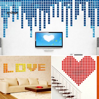 Decor Wall Stickers Decal Mirror Stickers Non-toxic 0.1mm Square Durable