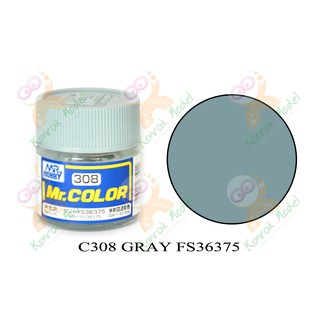 สีสูตรทินเนอร์ Mr.hobby Mr.color C308 Gray FS-36375 (Light Ghost Gray) Semi-Gloss 10ml