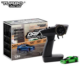 Turbo Racing 1:76 C64 2.4GHZ RC Drift Car With Gyro P21 SVC 4CH Remote Controller RTR Kit Full Proportional Remote Control Toys