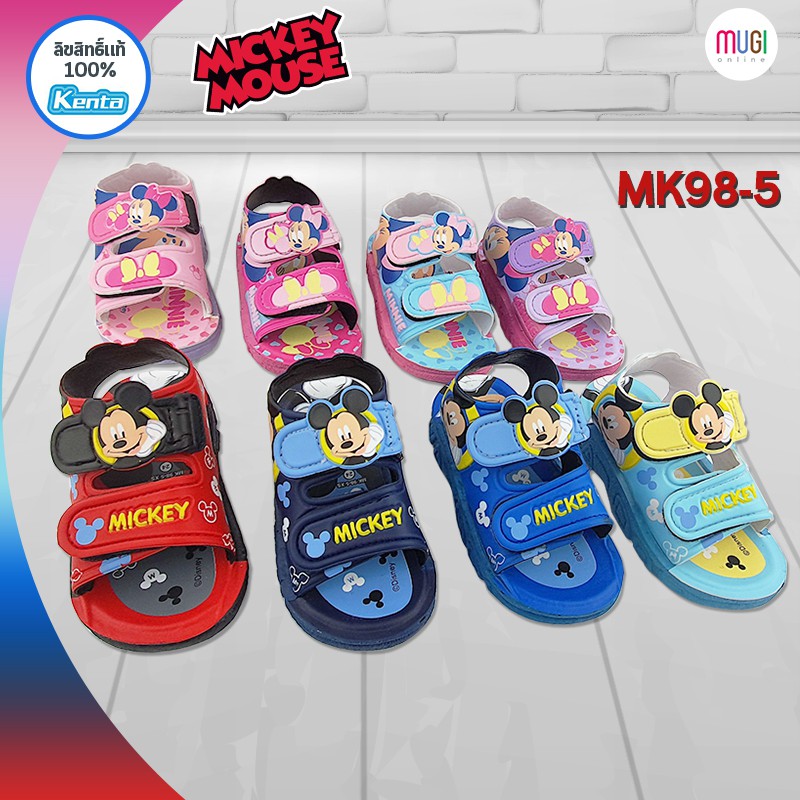 โค้ดส่งฟรีไม่มีจ่ายเพิ่ม รองเท้ารัดส้นเด็ก ลายมิกกี้เมาส์ Mickey Mouse Minnie Mouse MK98-5