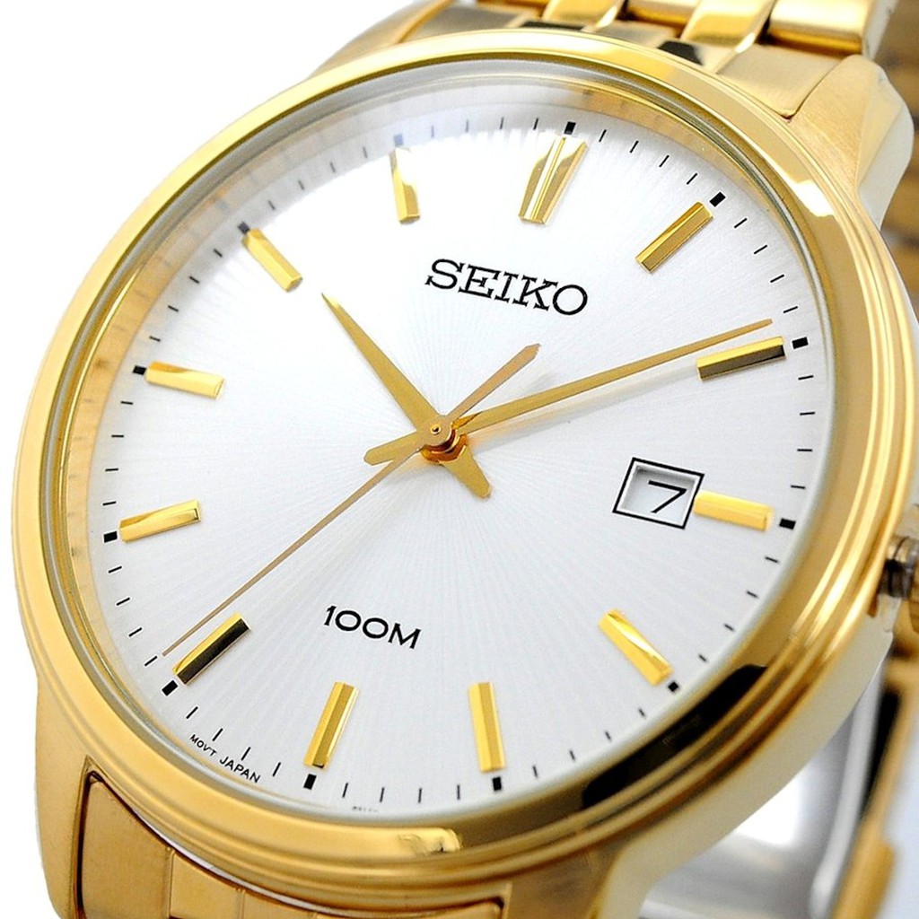 SEIKO SUR264P1 Neo Classic Silver Dial Gold Tone Stainless Steel 100M Men  Watch | Shopee Thailand