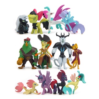 โมเดลฟิกเกอร์ My Little Pony ของเล่น สําหรับตกแต่งบ้านตุ๊กตา 12 ชิ้น