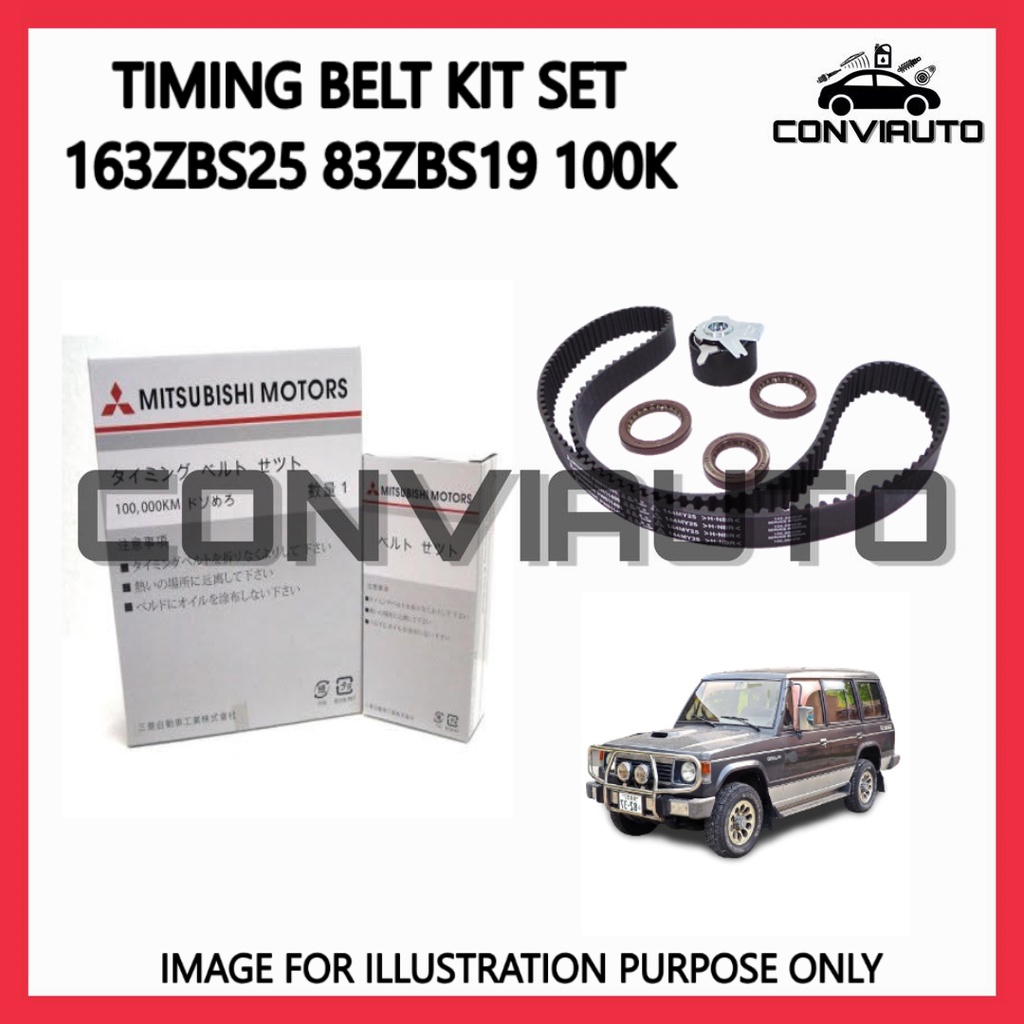 MITSUBISHI PAJERO (D) L049 163ZBS25 83ZBS19 TIMING BELT SET 100,000KM CONVIAUTO