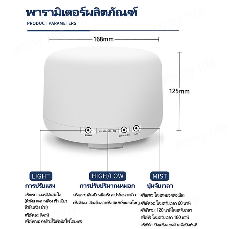 เครื่องทำความชื้น MUJI แท้  💦เครื่องพ่นอโรม่า   ฟอกอากาศ พิ่มความชื้นในอากาศ ไฟLED USB ความจุ 500ml - รูปที่ 4