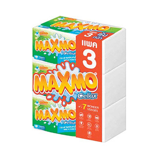 ว๊าว🍟 MAXMO กระดาษอเนกประสงค์แบบแผ่น รุ่น MA41474 ชนิด 90 แผ่น (แพ็ค 3 ห่อ) Facial Tissues