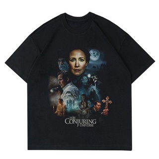 เสื้อยืด พิมพ์ลายจักรวาล FILM HORROR THE CONJURING | เสื้อยืด พิมพ์ลายภาพยนตร์สยองขวัญ | เสื้อผ้า FILM สไตล์ตะวันตก