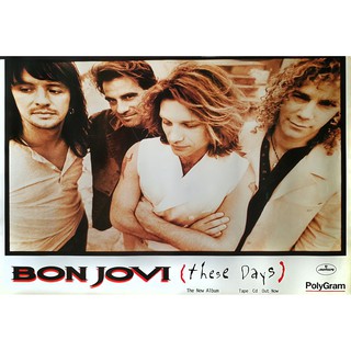 โปสเตอร์ รูปถ่าย โฆษณา คอนเสิร์ต วง ดนตรี BON JOVI - These Days 1995 POSTER 27”x39” Rock Band Album Promote in Thailand