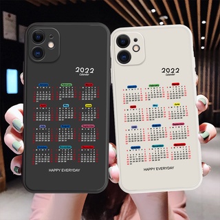 เคสโทรศัพท์มือถือแบบนิ่ม ขอบตรง ลายปฏิทินปีใหม่ 2022 สําหรับ Oppo A93 Case A54 A74 A75 A79 A37 A91 A73 Reno 3 Neo 9 7 A33 A71 A16 A16S Oppo F11 Pro F17 F19 F15 F7 F5 #H130