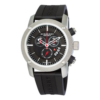 Burberry Mens BU7700 Endurance Black Chronograph Dial Rubber StrapWatch