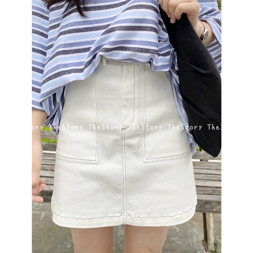 กระโปรงสั้น ชายด้าย [STORY MADE] CV120 (ภาพจริง)