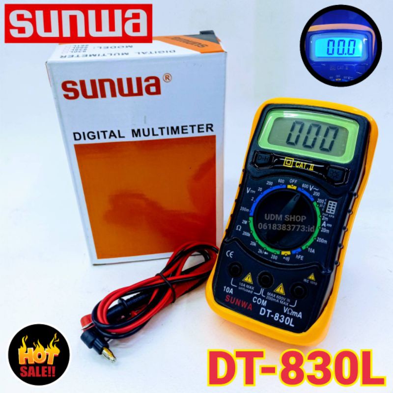 มัลติมิเตอร์ดิจิตอล Sunwa DT-830L Digital Multimeter  มิเตอร์วัดไฟ ดิจิตอลมัลติมิเตอร์ มิเตอรดิจิตอล
