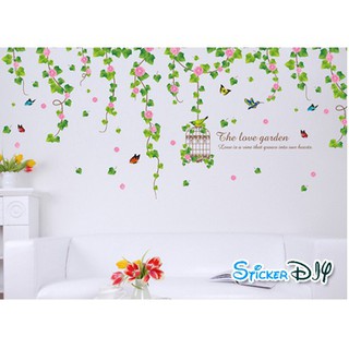 Transparent Wall sticker สติ๊กเกอร์ติดผนัง กรงนก The love garden (กว้าง96.5cm.xสูง125cm.)