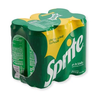 (แพ็ค 6) Sprite Lemon - Lime Flavor สไปร์ท เครื่องดื่มน้ำอัดลม กลิ่นเลมอน-ไลม์ 325 มล.