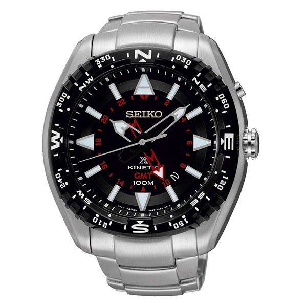 Seiko Prospex Kinetic GMT นาฬิกาข้อมือสุภาพบุรุษ สายเหล็ก รุ่น SUN049P1 (Silver)