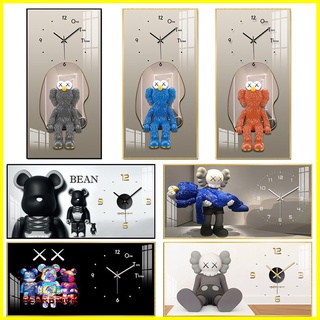 【JJT นาฬิกาแขวน】นาฬิกาแขวนผนัง 24 รูปแบบ ลายหมี KAWS เรียบง่าย สไตล์โมเดิร์น สําหรับตกแต่งบ้าน ห้องนั่งเล่น ร้านอาหาร