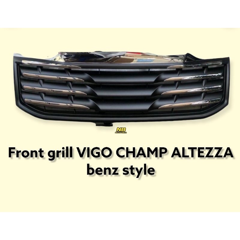 กระจังหน้า VIGO CHAMP 2011 2012 2013 2014 ลายเบนซ์ กระจังหน้าแต่ง วีโก้แชมป์ สีชุบดำ frontgrill vigo