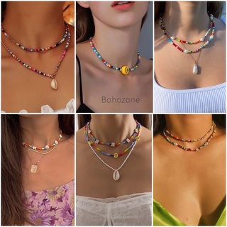 สร้อยคอลูกปัด สร้อยเอวลูกปัด สร้อยข้อมือลูกปัด สร้อยข้อเท้าลูกปัด🔥พร้อมส่ง สร้อยคอรูปยิ้ม สร้อยทะเล โบฮีเมียน สร้อยสายฝอ