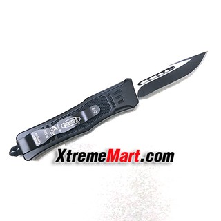 มีดสปริงตรงขนาดเล็ก คมด้านเดียว Microtech Knives Combat Troodon T/E Automatic OTF D/A Camping Knife