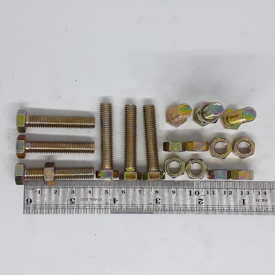 BOLT สีเหลือง NUT M8 X 40 / BMK M8 X 40 / สีเหลือง M8X40 BOLT / M8 BOLT / 12 KEY BOLT 12 / 4CM LENGT