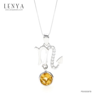 Lenya Jewelry จี้สัญลักษณ์ Zodiac ประจำราศีพิจิก เจ้าแห่งผู้รักความสันโดษ ประดับซิทรีน สีเหลือง และคิวบิกเซอร์โคเนีย