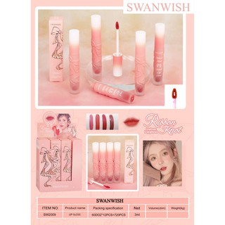 ลิปโบว์ swanwish  Lipgloss ลิปสติกติดทนนาน ลิปกลอส ขนาดเล็กและพกพาง่าย sw2009