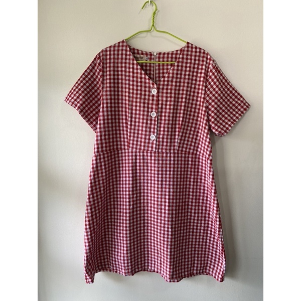 🍒 เดรสลายสก็อตเกาหลีมือสอง แบรนด์ Omelet.style เดรสสาวอวบมือสอง Plus-size