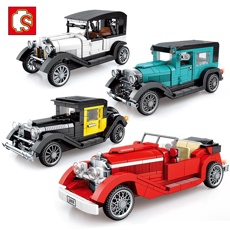 Compatible with Lego Classic Car Retro Childrens Puzzle Assembled ...