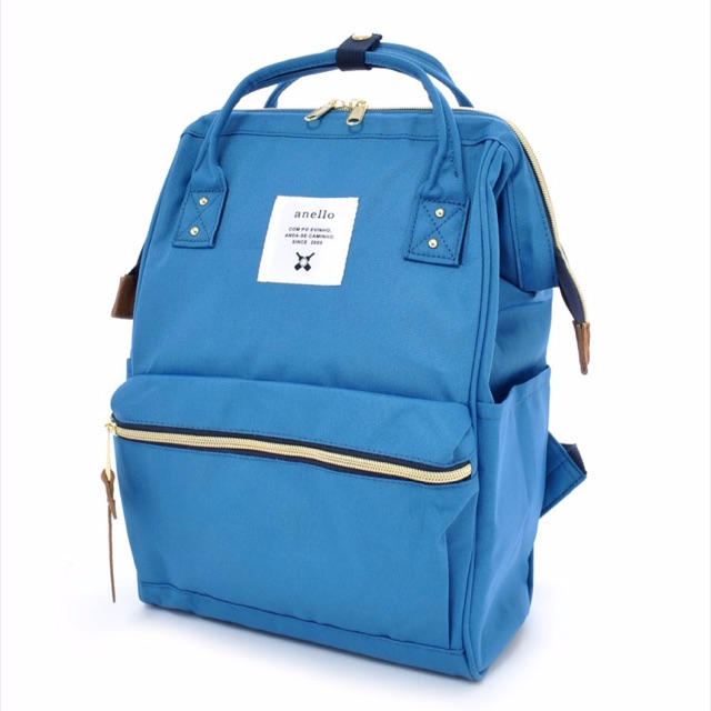 (ลด50%) ใหม่ Anello backpack ใบใหญ่ สีฟ้า/น้ำเงิน