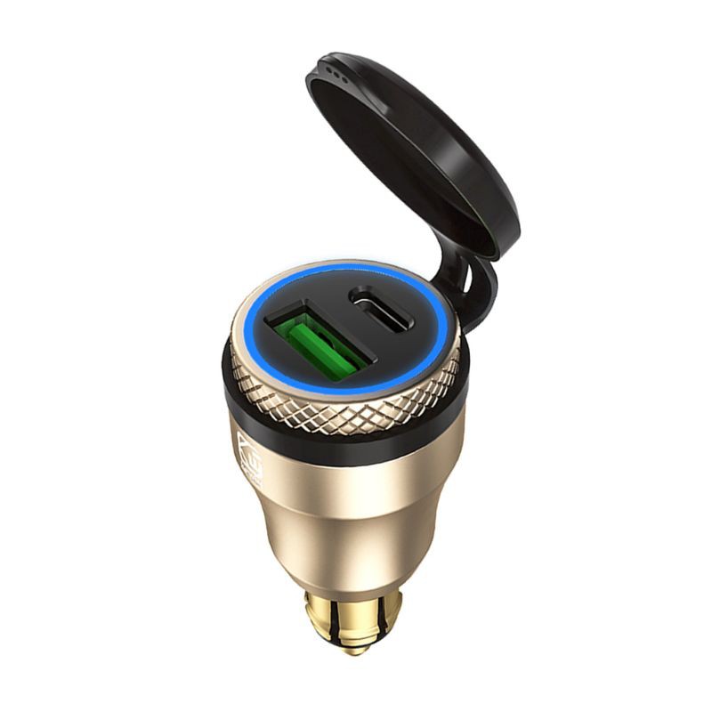 อะแดปเตอร์กันน้ำ 12v 24v QC3.0 USB Type C PD Fast Charger Power Adapter Hella Din Plug Socket