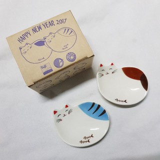 Cat mini plate ชามแมว Fuji ถ้วยน้ำจิ้ม ที่ใส่โชยุ neko