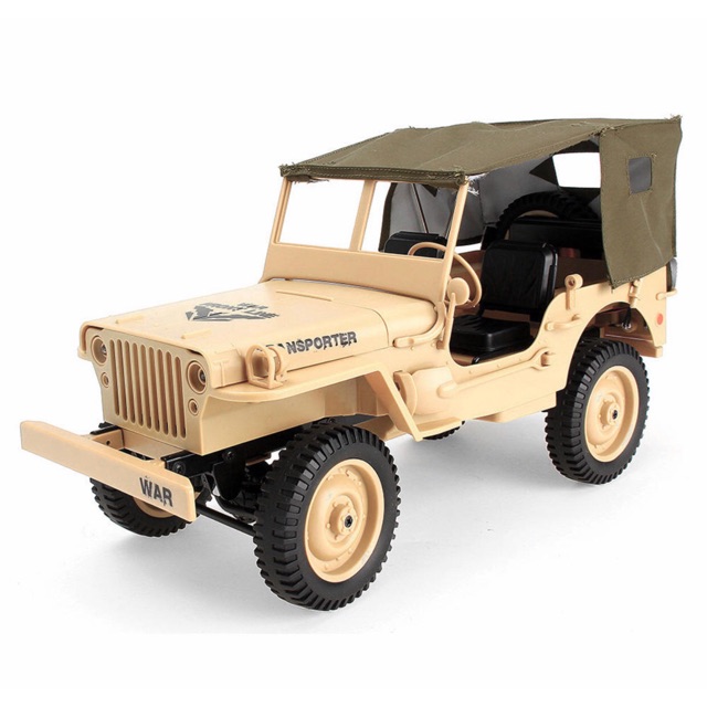 รถ Jeep ทหารบังคับวิทยุ 1:10 4WD2.4GHzขับเคลื่อนสี่ล้อ ระบบไฟฟ้า ชาร์จแบตเตอรี่อุปกรณ์พร้อมเล่น