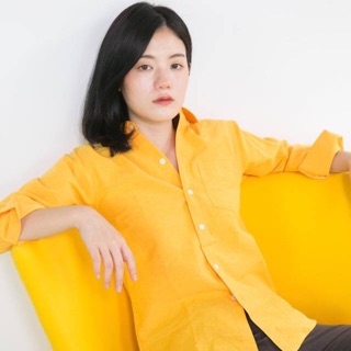 Japanese Oxford Shirt (Mustard 💛) เสื้อเชิ้ตเนื้อผ้าอ็อกฟอร์ตญี่ปุ่น