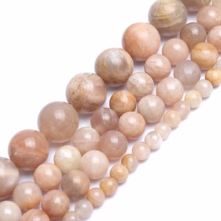 Natural pretty Sun Stone Round15นิ้ว) หินมงคล หินนำโชค หินซันสโตน สำหรับทำเครื่องประดับ  Pick Size4 .6.8 .10MM (AAAA)