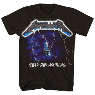 เสื้อยืดวินเทจเสื้อยืด พิมพ์ลาย Ride The Lightning s Licensed Rock N Roll Concert สีดํา สไตล์คลาสสิก ไม่ซ้ําใคร สําหรับผ