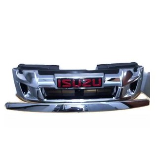Isuzu d-max ปี 2012- 2015 กระจังหน้าชุบโคเมี่ยม แถมฟรี!! โลโก้ Isuzu คิ้วฝากระโปรง