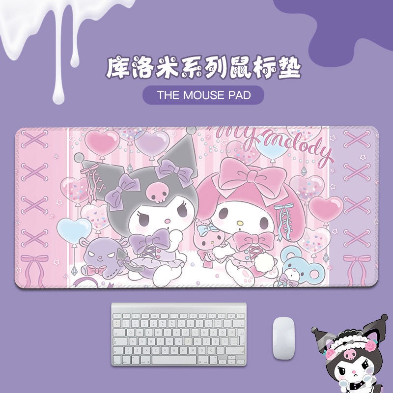 SANRIO แผ่นรองเมาส์ ลายอนิเมะ Kuromi ขนาด 900x400x3 มม. ขนาดใหญ่ สําหรับเล่นเกม คีย์บอร์ด สํานักงาน