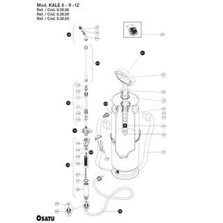 อะไหล่สำหรับถังพ่นยา OSATU รุ่น Mandy 7 และ รุ่น Osatu 6 , 9 ,12 ลิตร ชุดที่2
